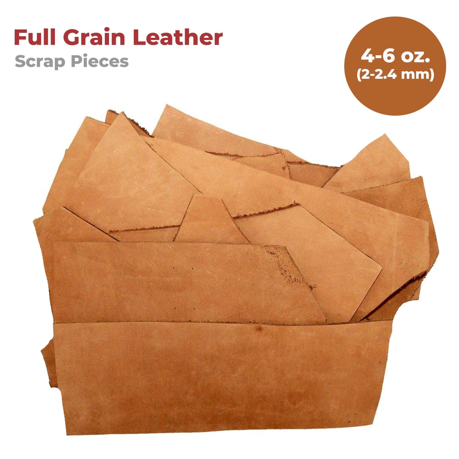 ELW Vegetable & OilTanned Leather Scraps 2-15 oz (1.4-6mm) 1-30 lb Sizes
