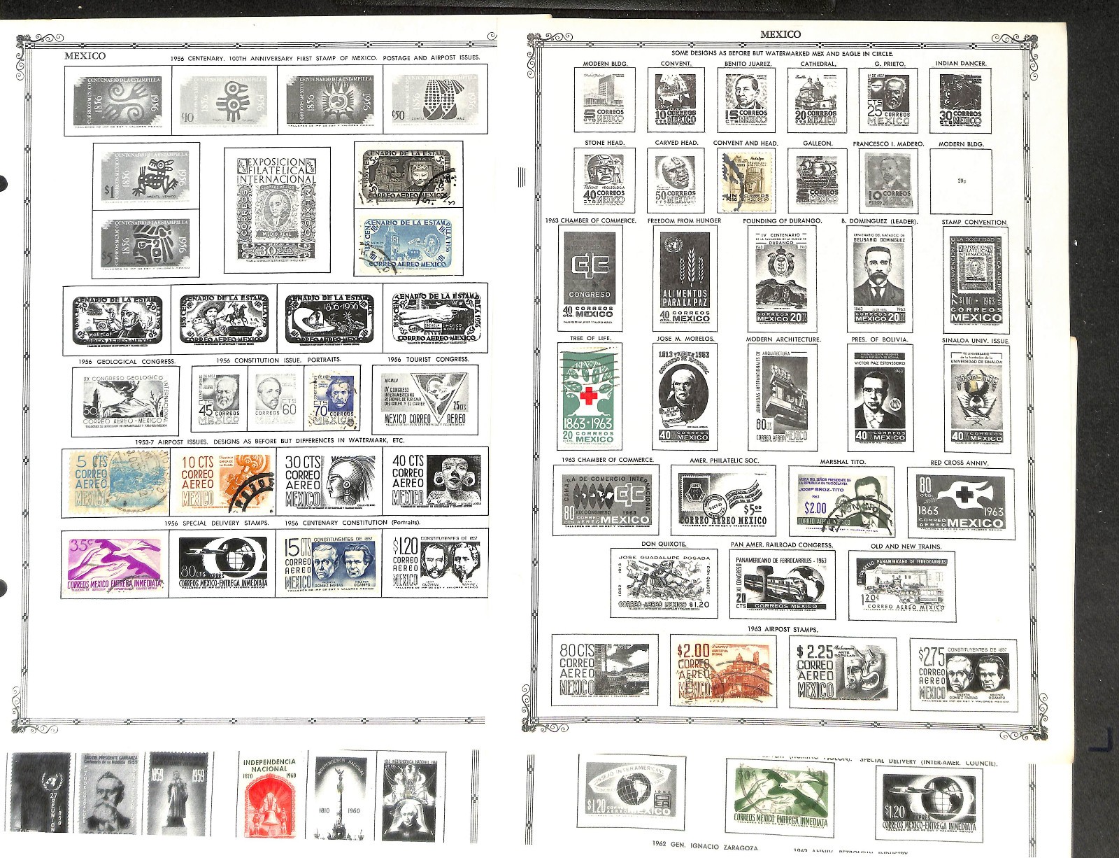 Mexico Stamp Collection on 35 Regent & Stock Pages, 1863-1971 (BK)