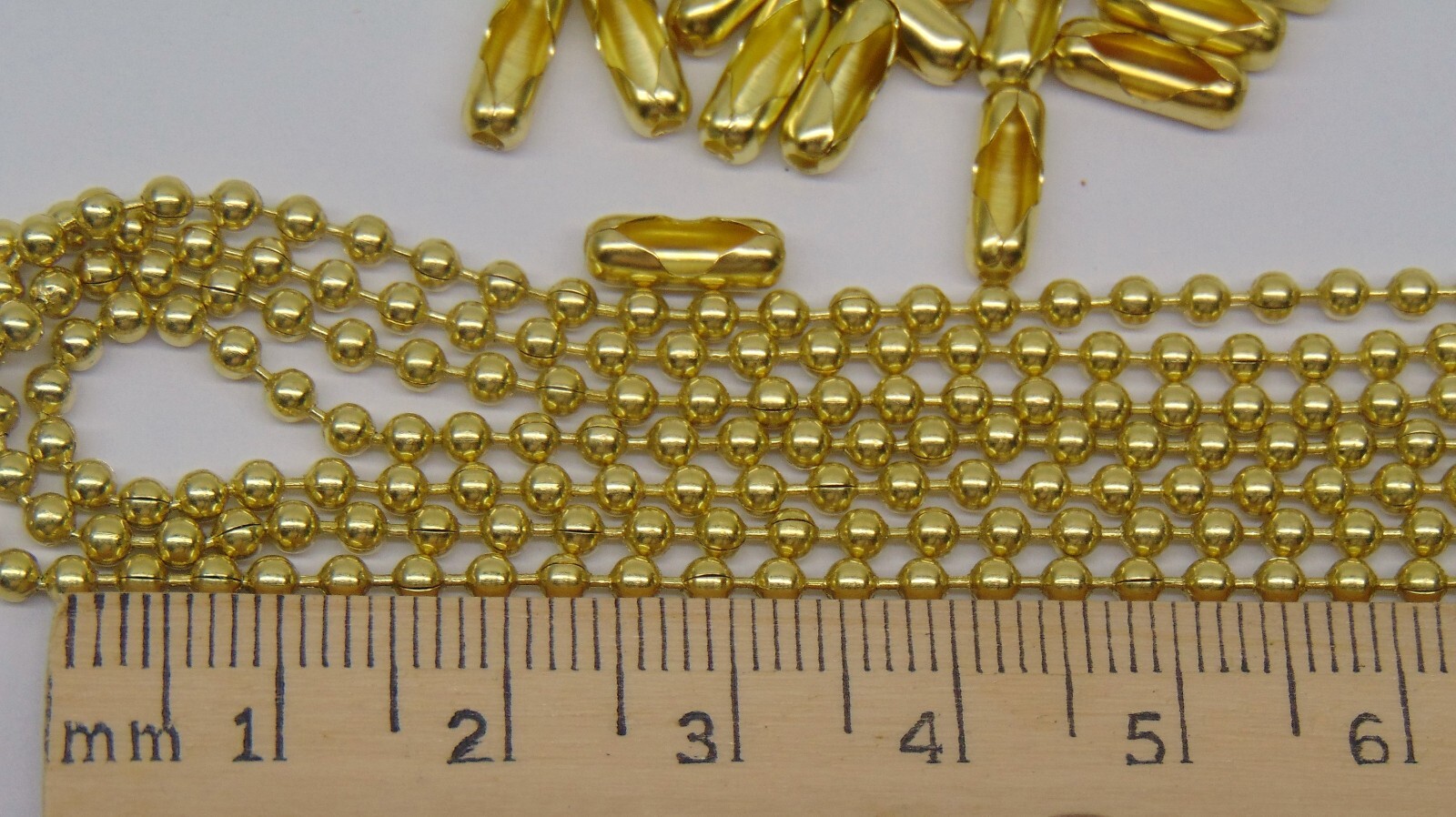 Solid Brass BALL CHAIN 2.4mm Bead #3 ~ Bulk No Lead/Nickel ~Corrosion resistant