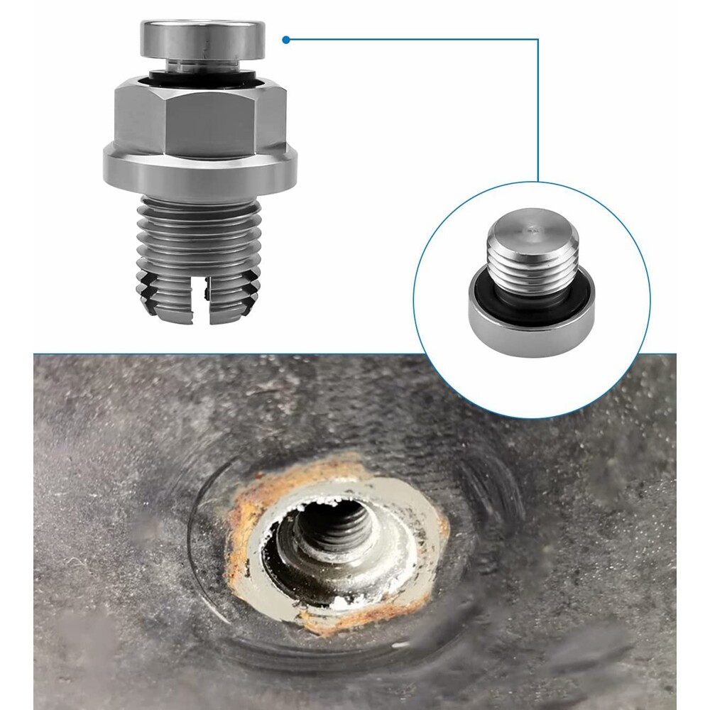 M12.1x1.5, 15mm Oversize Piggyback Oil Drain Plug Self Tapping Pan Thread Repair