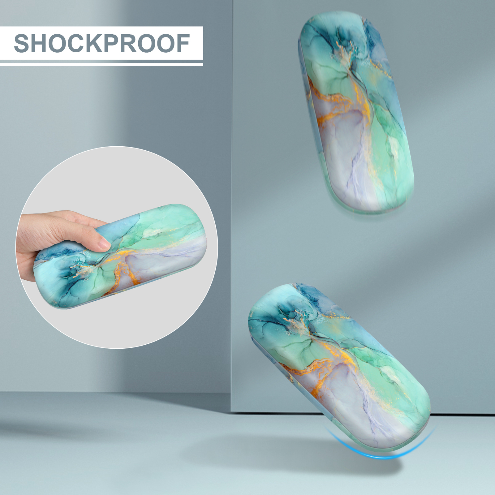 Hard Shell Eyeglasses Case Glasses Cover Eyeglass Holder Box with Cleaning Cloth