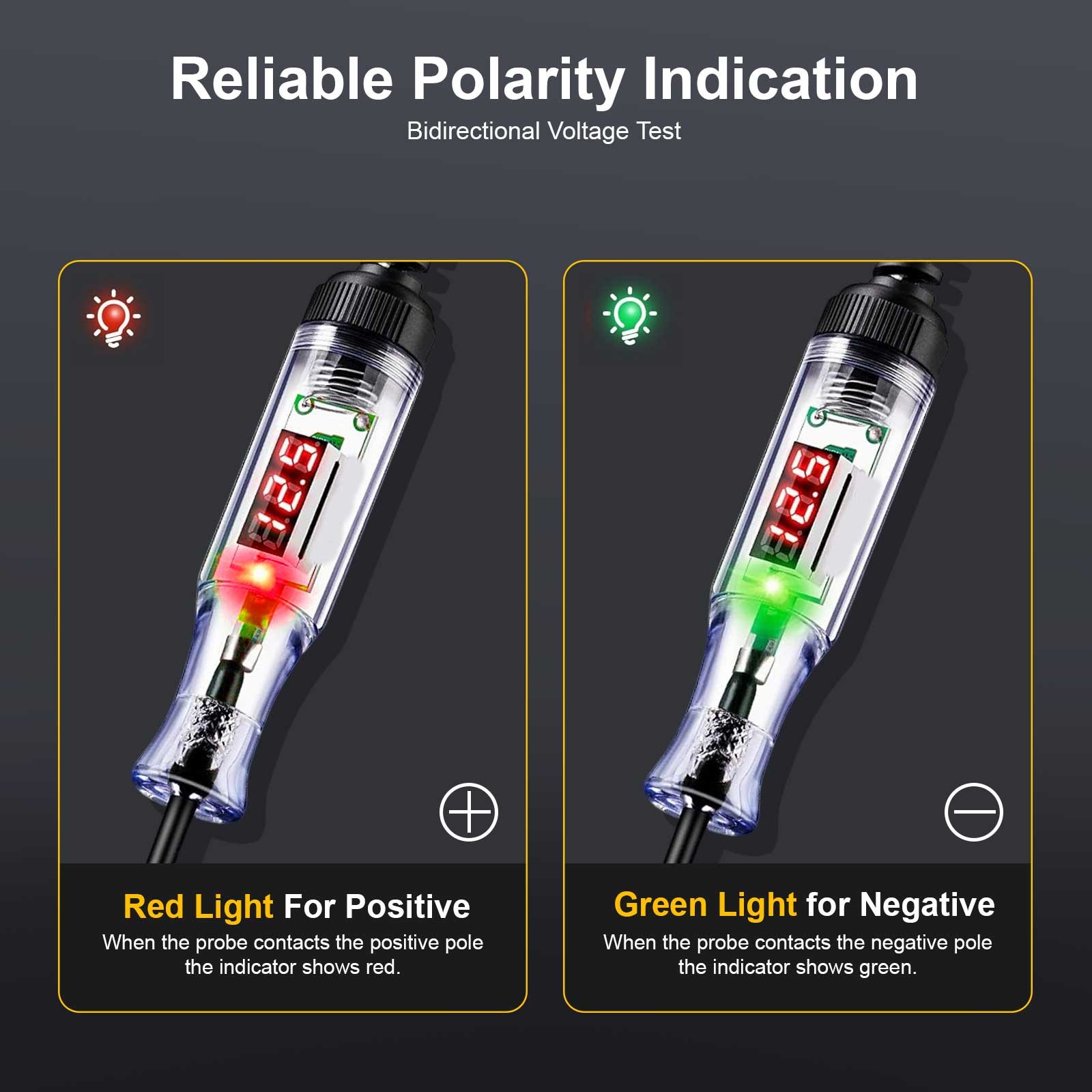 3V-120V Digital Automotive Circuit Tester LED Test Light Voltmeter Polarity Pen