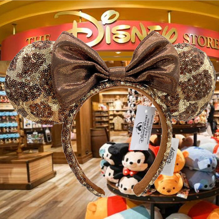 Disney- Parks Animal Kingdom Giraffe Animal Print Sequin Minnie Ears Headband