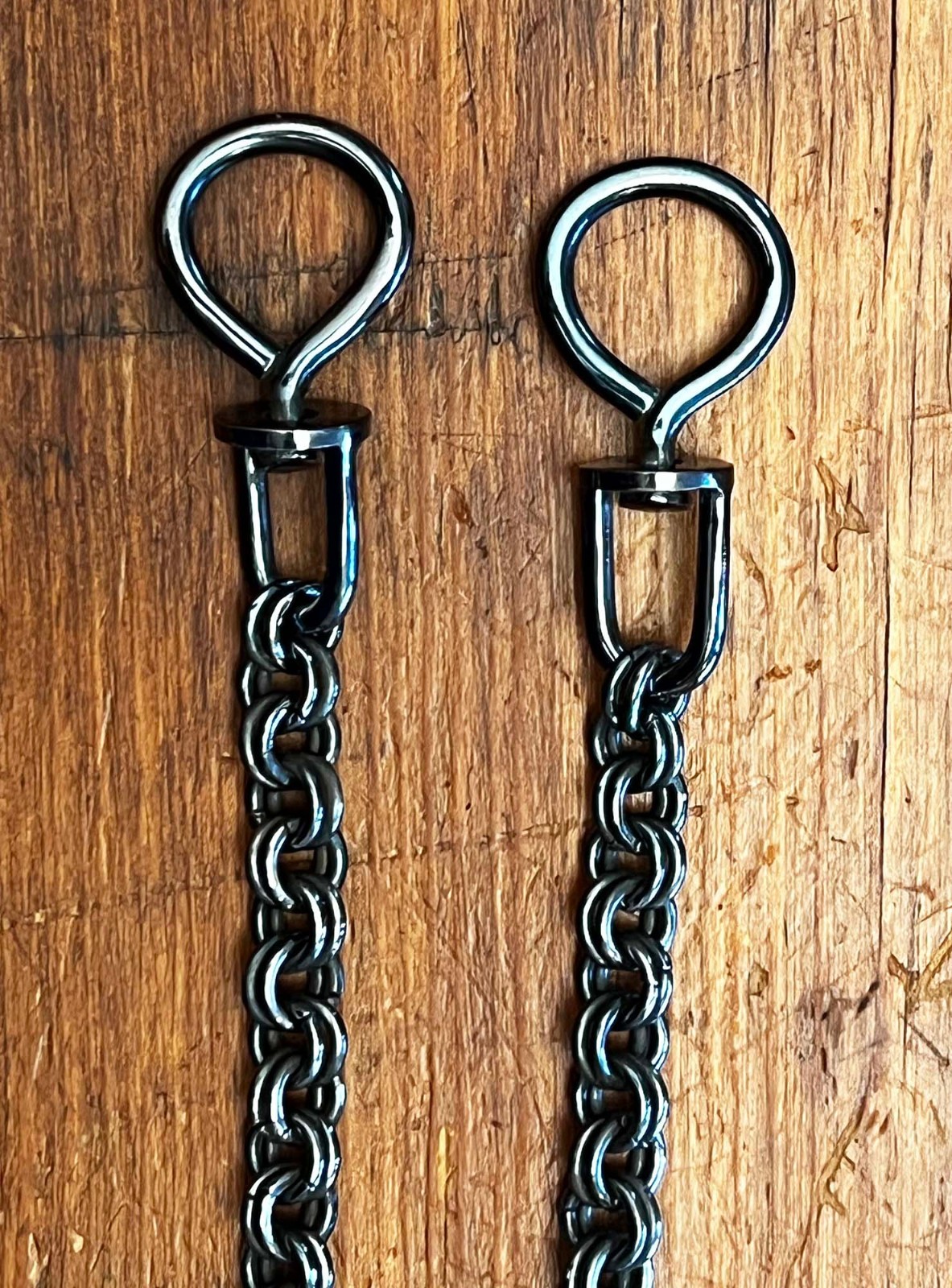 VERY NICE NEW Blued REIN CHAINS 11" Cowboy Vaquero For Bridle Bit Ranch Horse