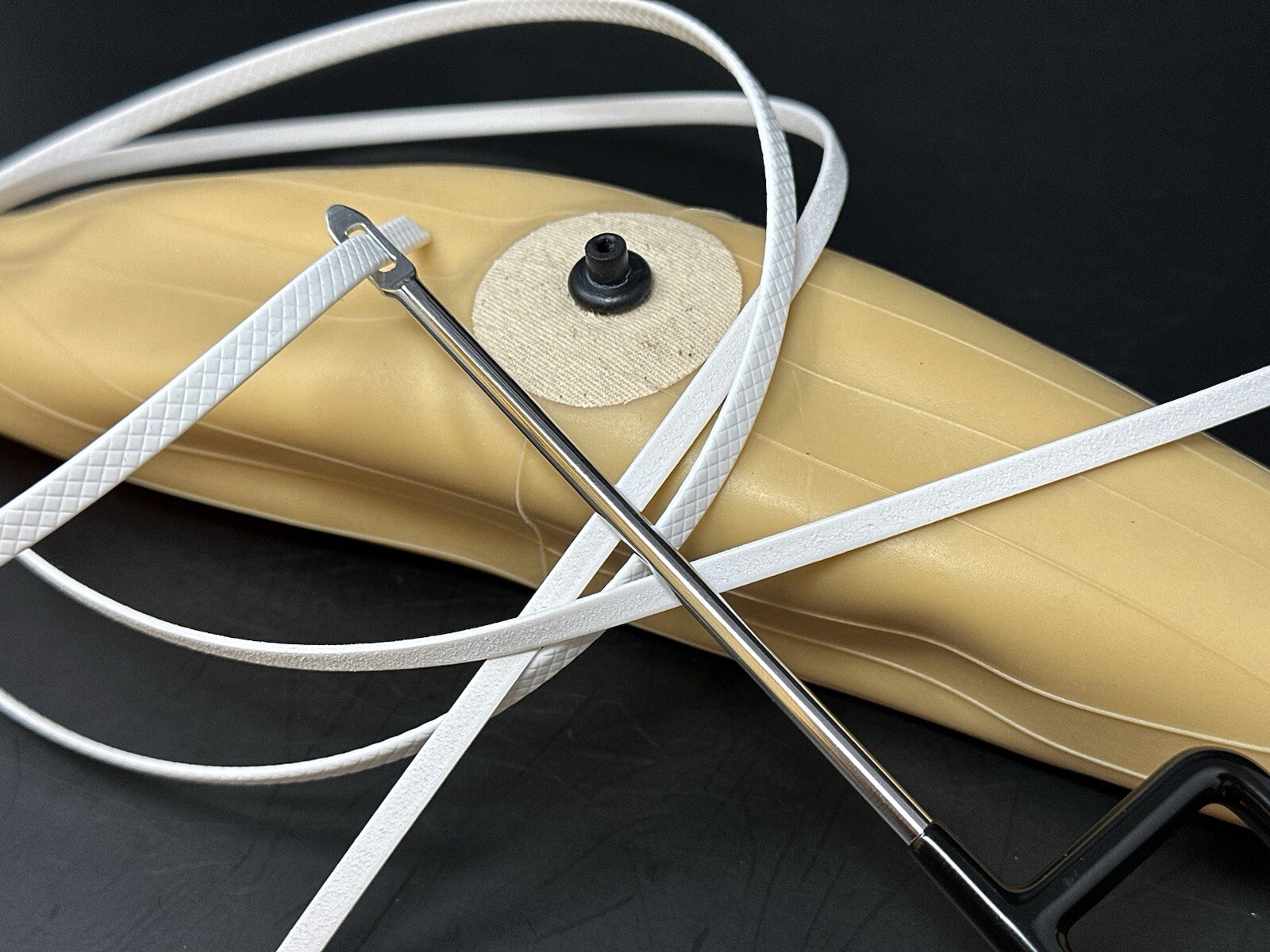 Full Size Latex Football Bladder WHITE Tacky Diamond Lace Repair Kit + LACE TOOL