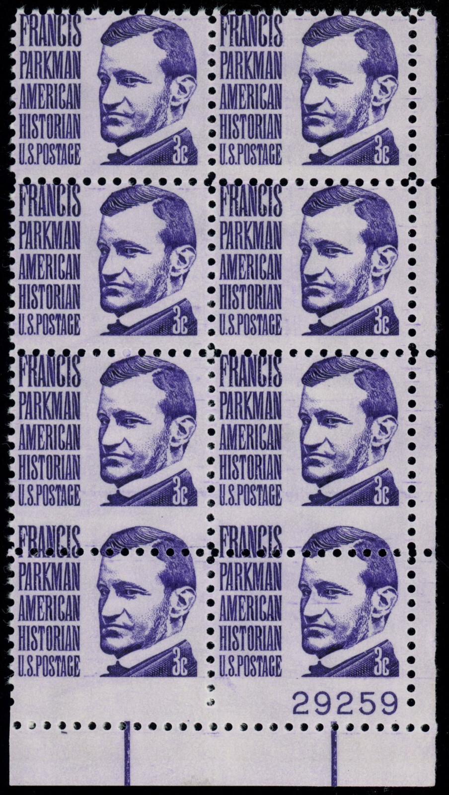 USA Scott# 1281 Mint NH Plate Block of 8, Interesting Perforation Shift  (56336)