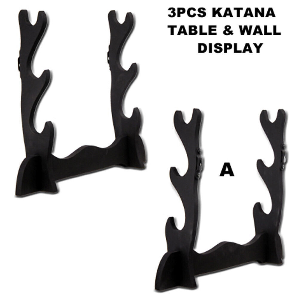 Three Tier Sword Display Stand Dual Purpose | Katana Triple (3) Standup or Wall