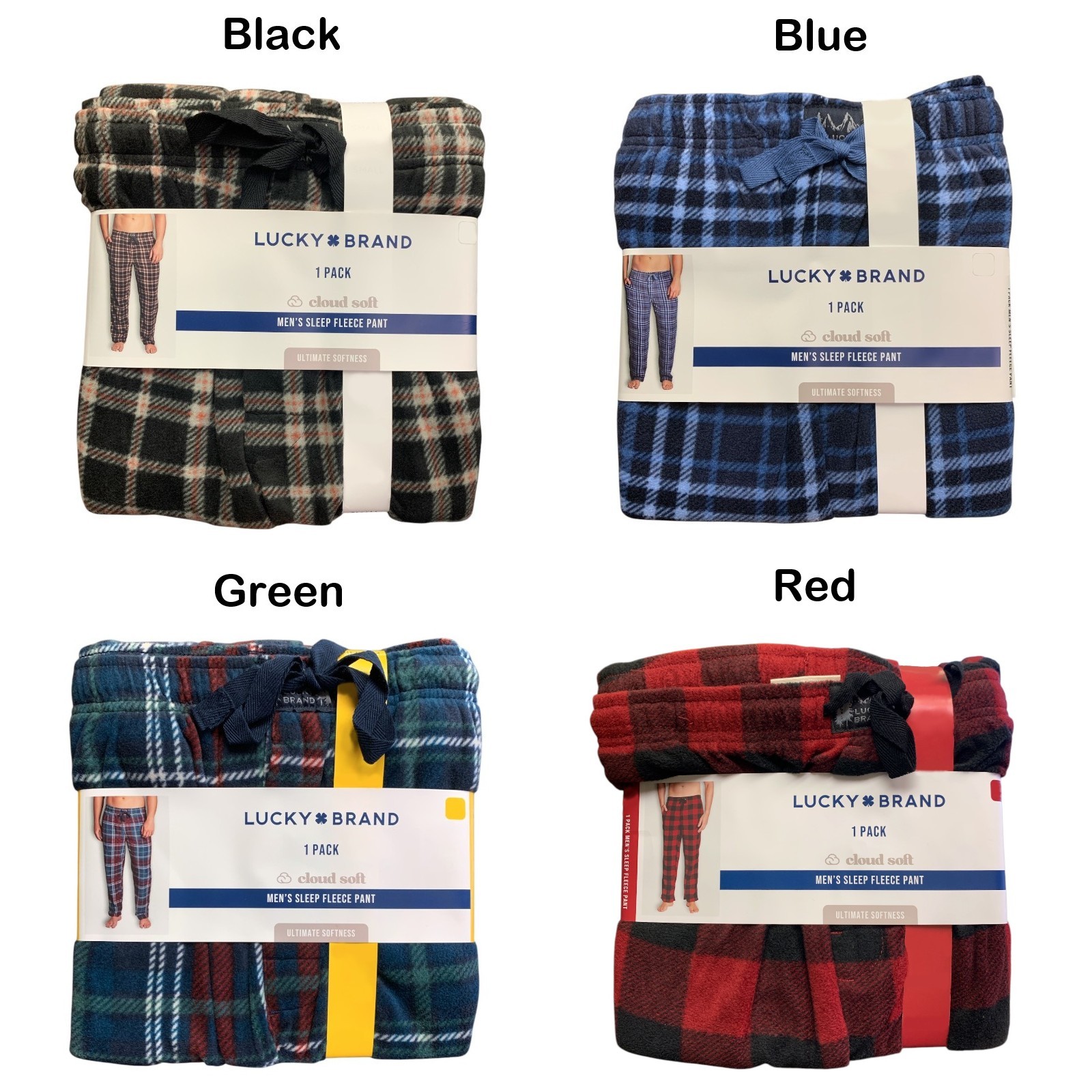 Lucky Brand Cloud Soft Men's Sleep Fleece Pant, Button Fly Opening, Side Pockets