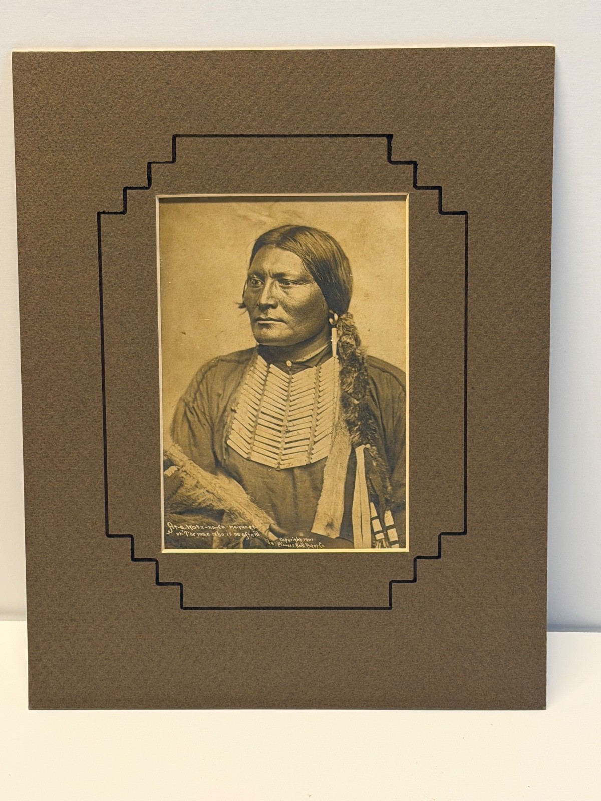 Antique Native American Indian Photograph of Chief Wah-Shun-Gah of Kaw Nation