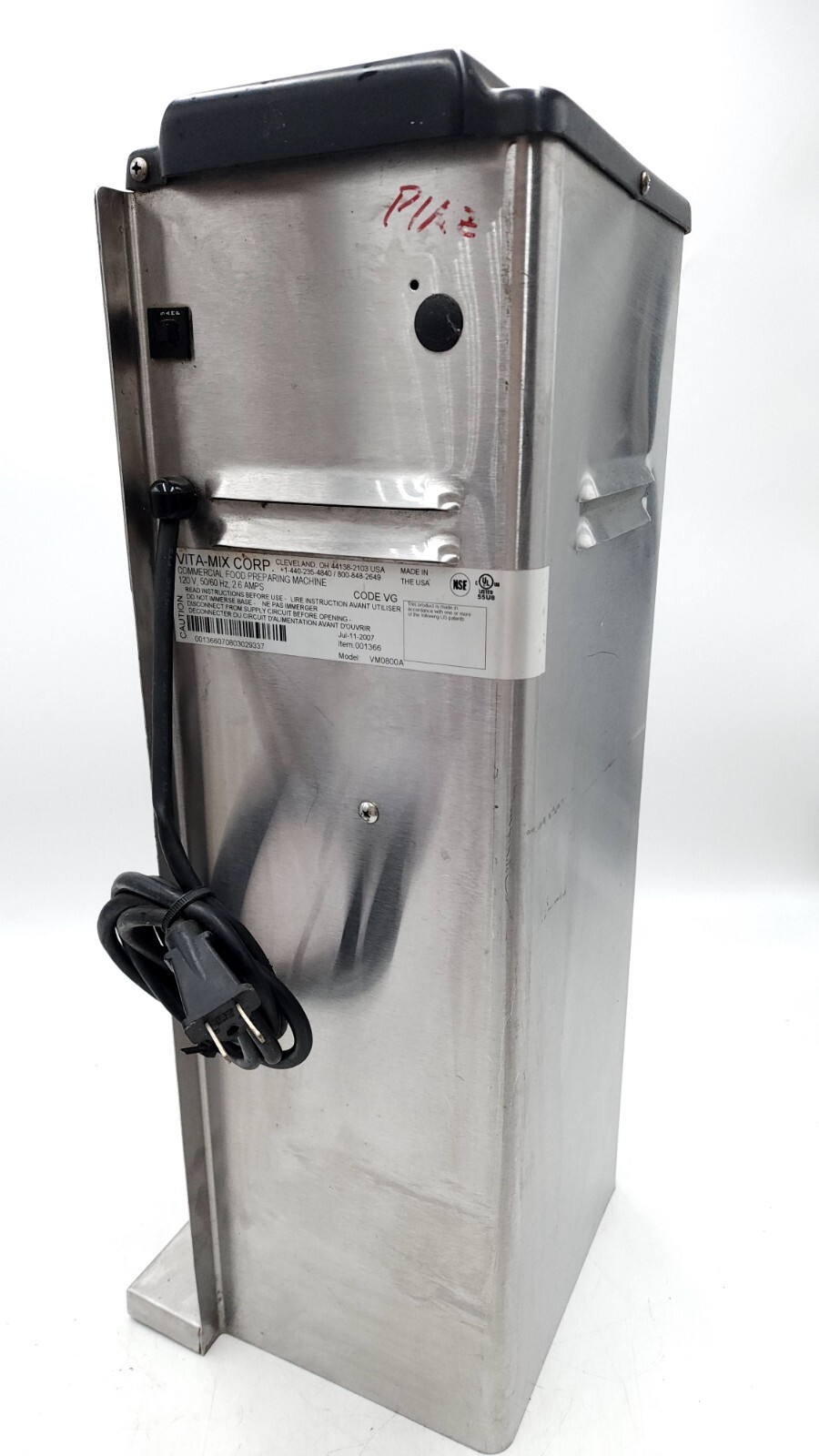 Vita-Mix Commercial Milkshake Frozen Drink Flurry Machine VM0800A Stainless 120V