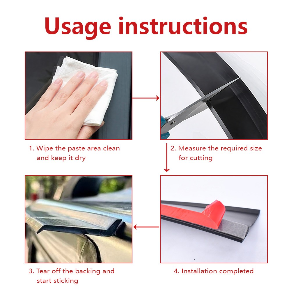 8.2FT Window Guard Seal Strip Trim Rain Deflector for Home Sliding Windows