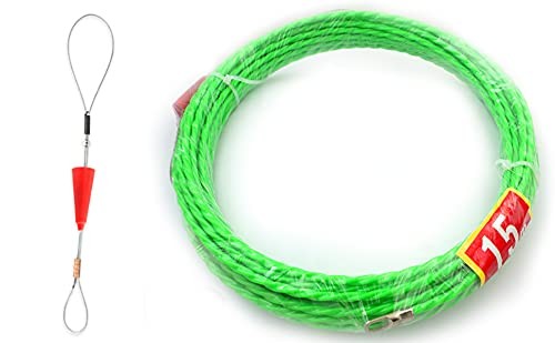 Akuoly Fish Tape 49FT Wire Fishing Tools Cable Pulling 4.5mm Green