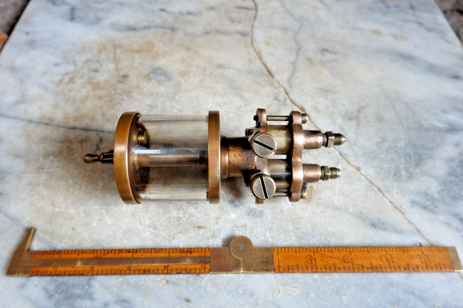 Antique RARE "NEWTONS MACHINE SHOP" 2 DRIP OILER CLEVELAND MARITIME MACHINIST