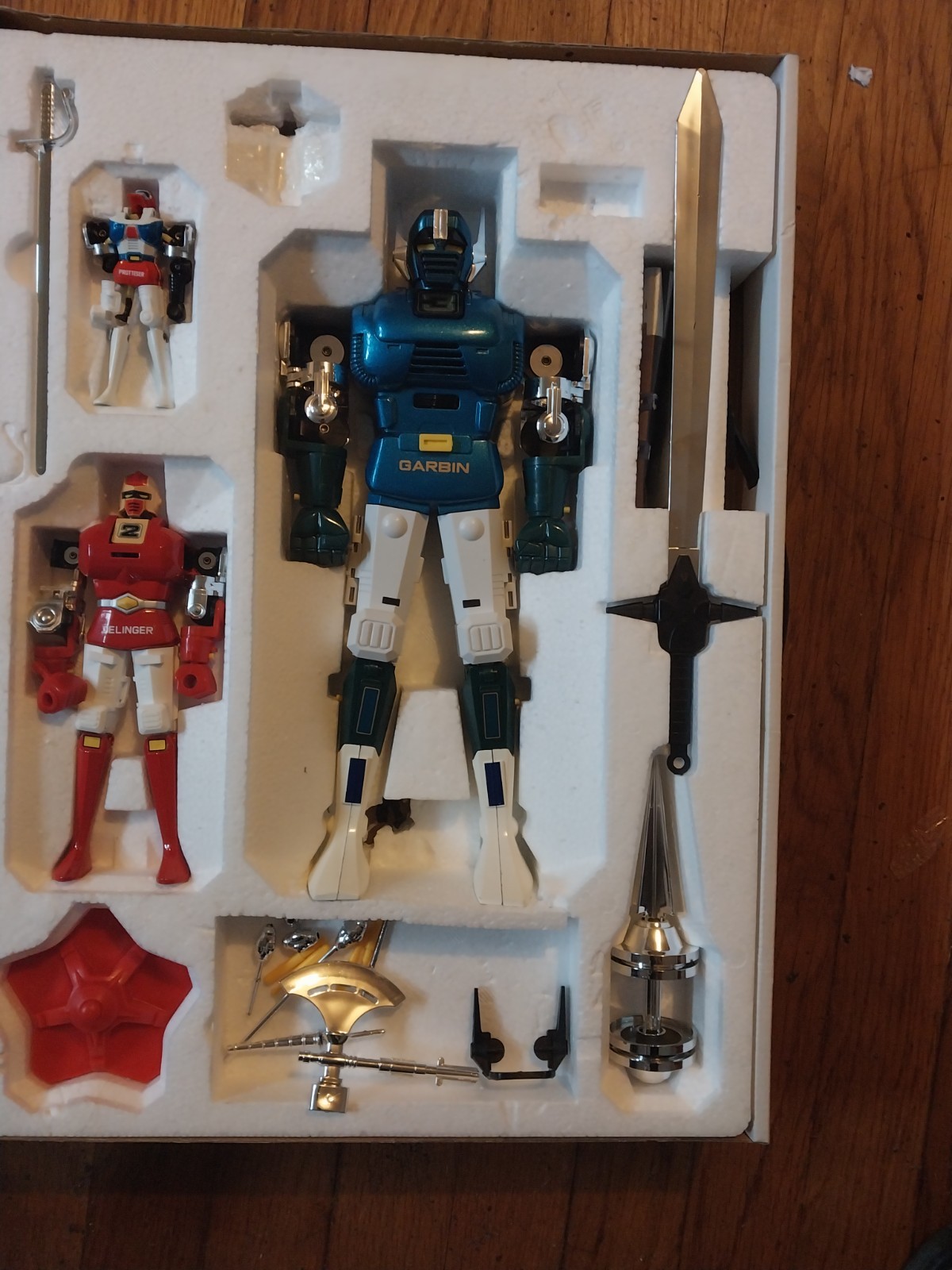 Godaikin Bandai 1980s Chogokin Garbin Guardian Robot Complete Box Vintage Japan