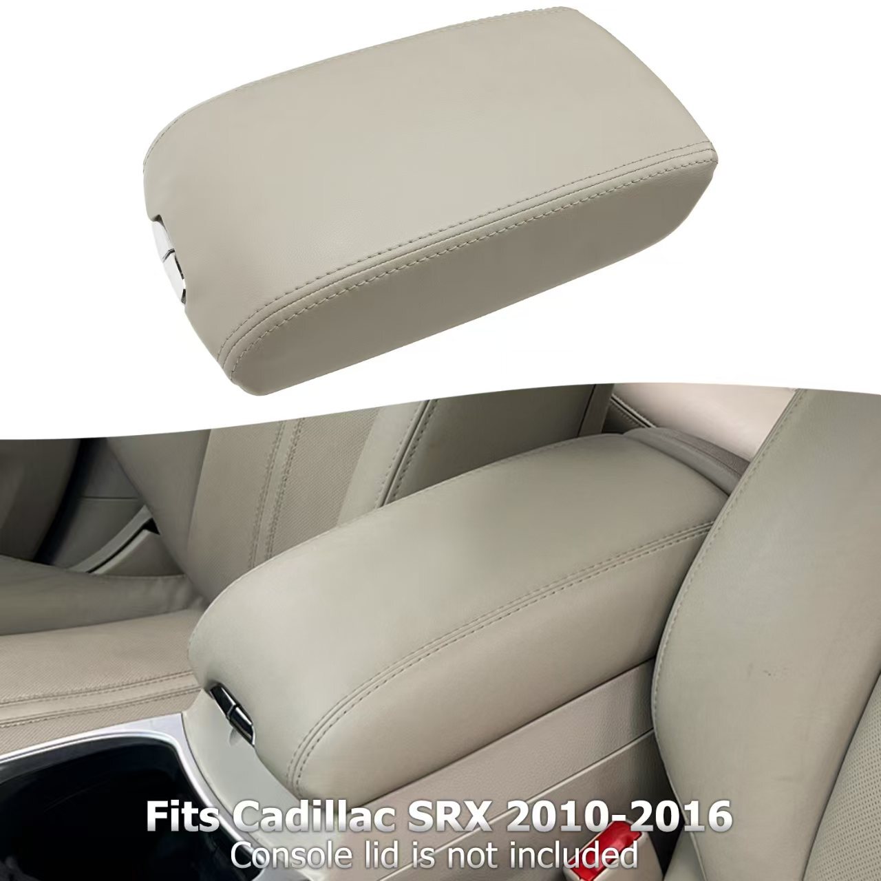 Middle Console Armrest Replacement Cover Beige Tan for Cadillac SRX 2010-2016