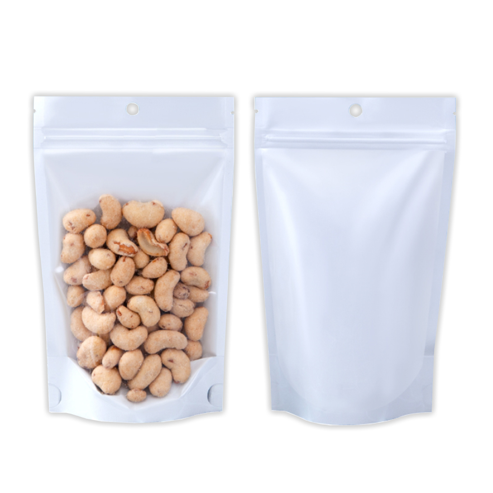 50/100/500 White Mylar Foil Clear Window Resealable Stand Up Bags Zipper Pouch