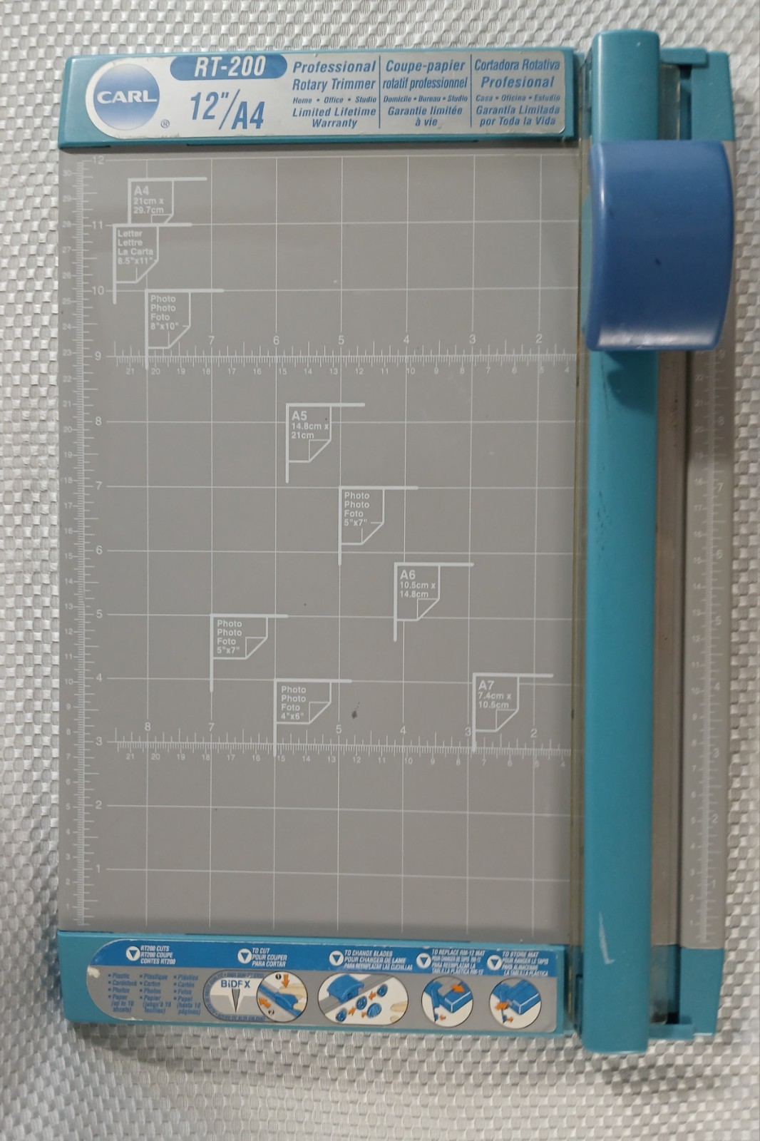 Carl Bidex Professional Rotary Trimmer 12" RT200 Home Office Scrapbooking ETC