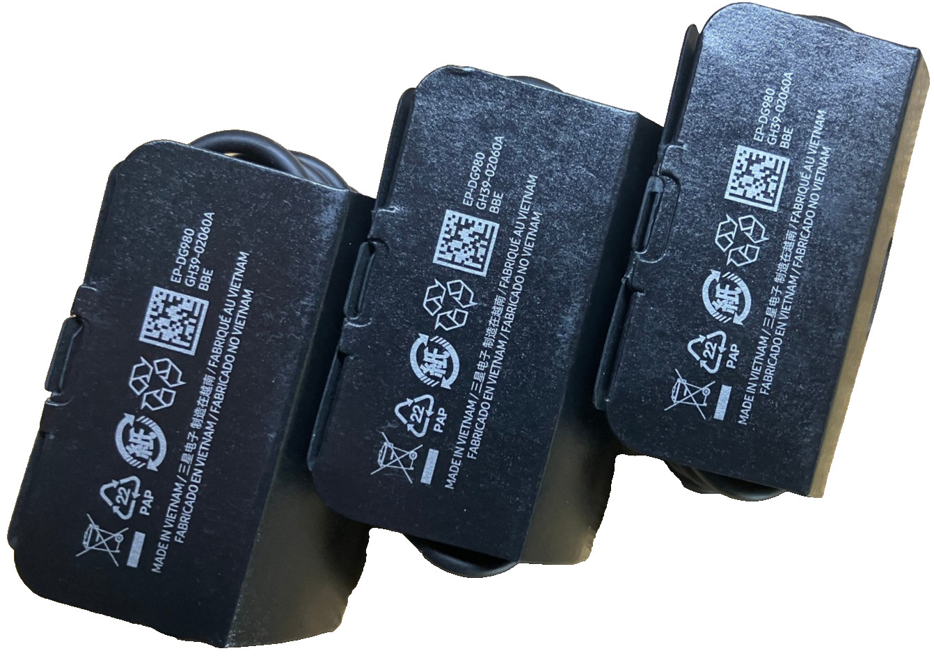 (Lot of 3 Sets) Samsung 45W Super Fast Charge AC Adapter + USB-C Cable - Black