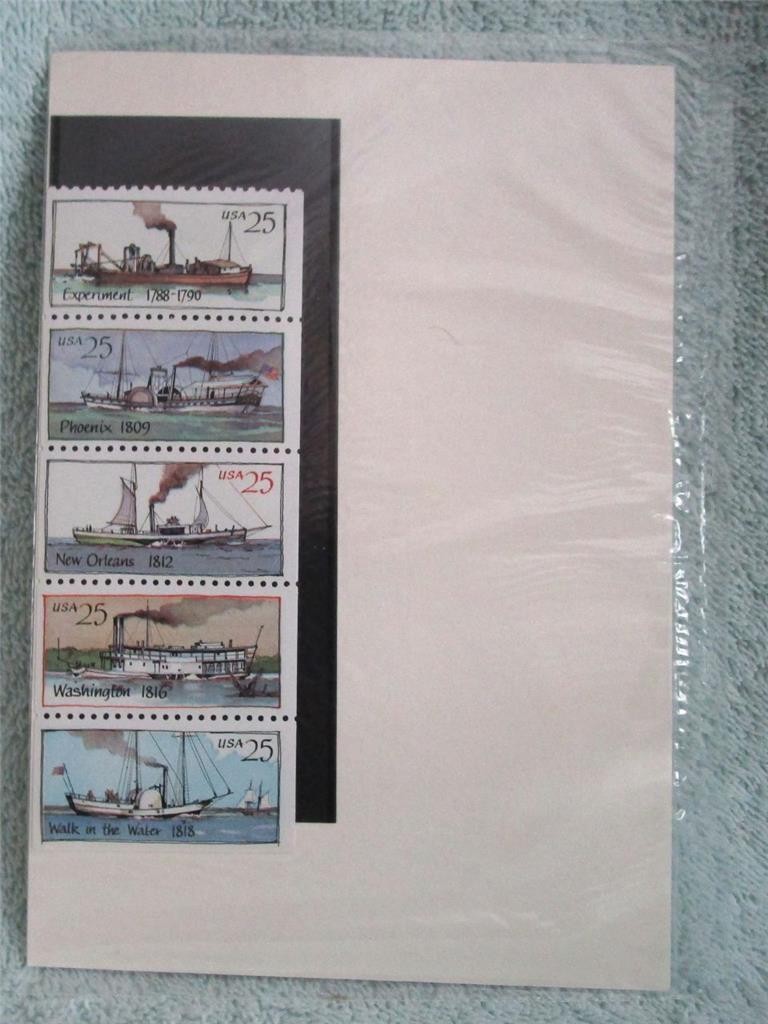 Steamboat Commemorative Stamp Collection Original Envelope Stamps and Print 1989
