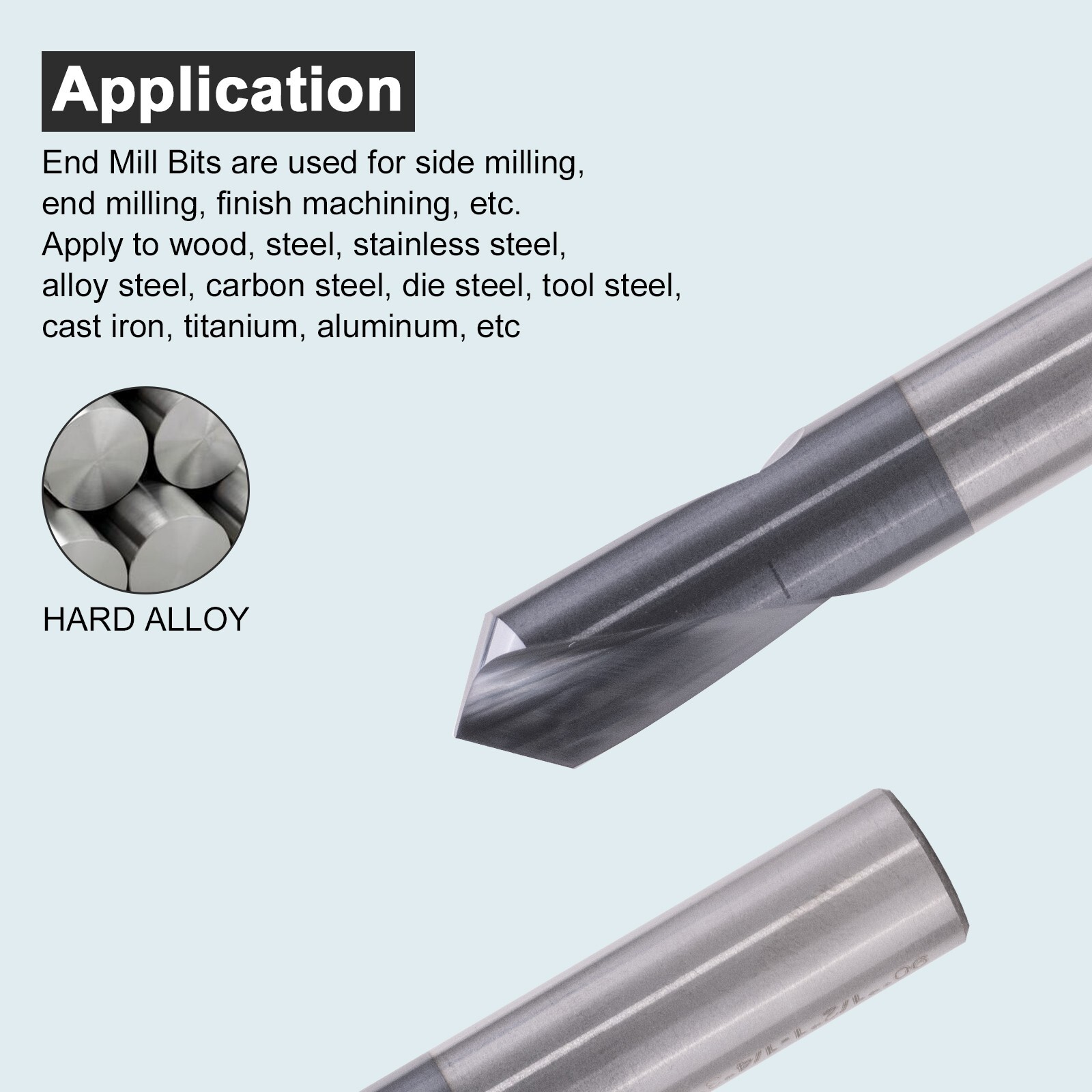 2PCS 2 Flute 1/2"x1-1/4"x3" 90 Degree Solid Carbide Spot Drill - AlTiN Coated