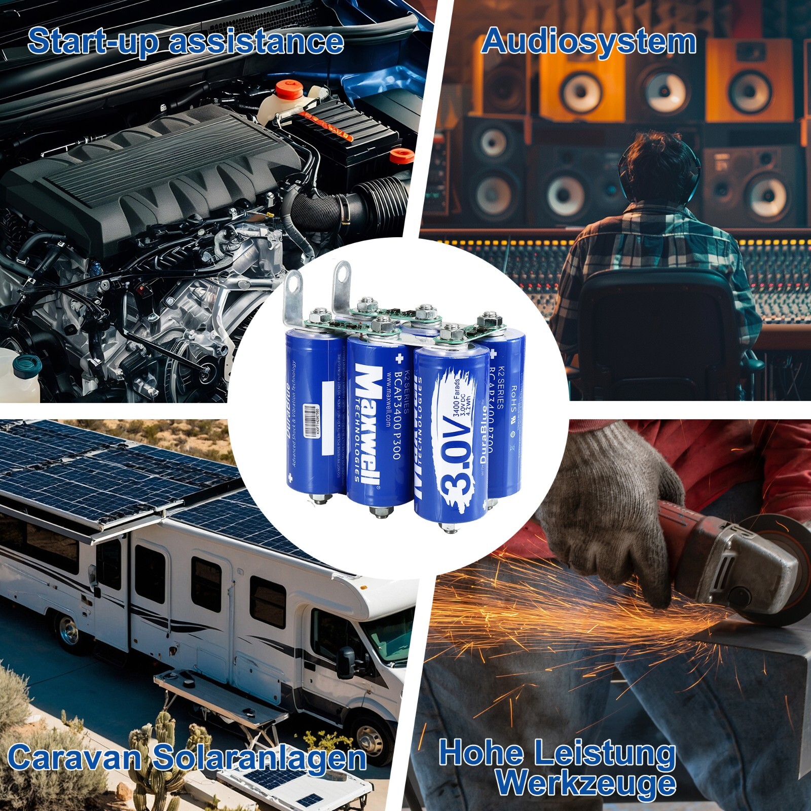 Maxwell 18V 566F Super Audio Capacitor Battery 6pcs 3V 3400Farads solar battery