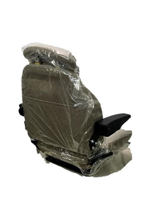 Brown Fabric Tractor Seat w/ Armrests, Sliderails and Swivel- 11" x 13" Mounting