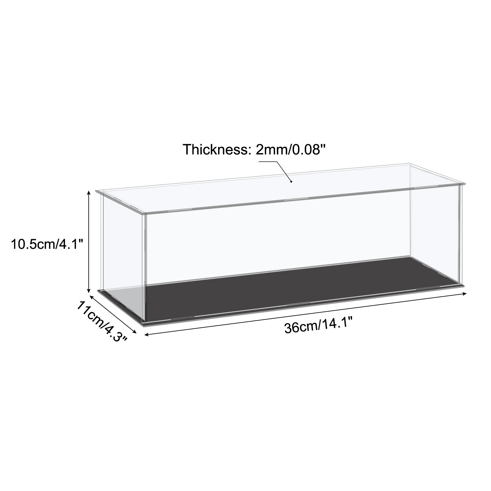 Acrylic Display Case Plastic Box Cube Clear Assemble Dustproof Showcase