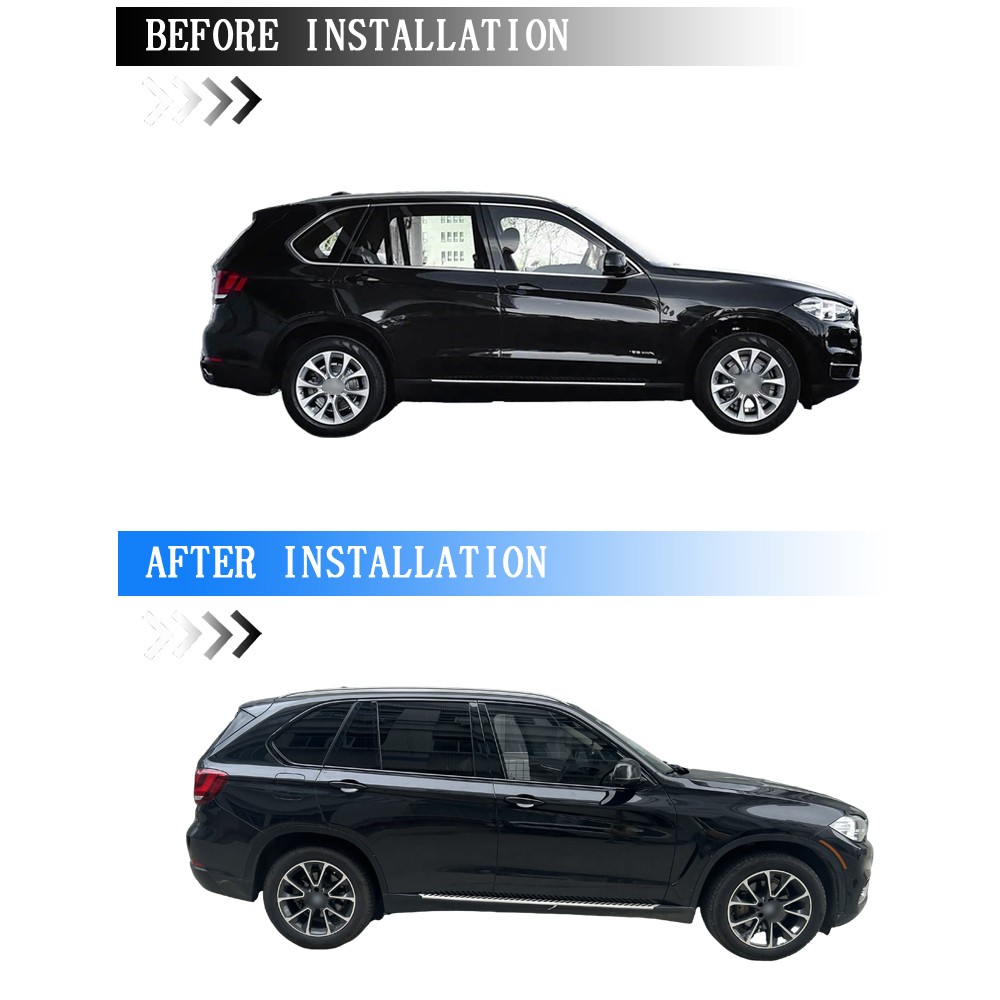 Glossy Black Chrome Delete Window Trims For BMW X5 F15 2014-2018