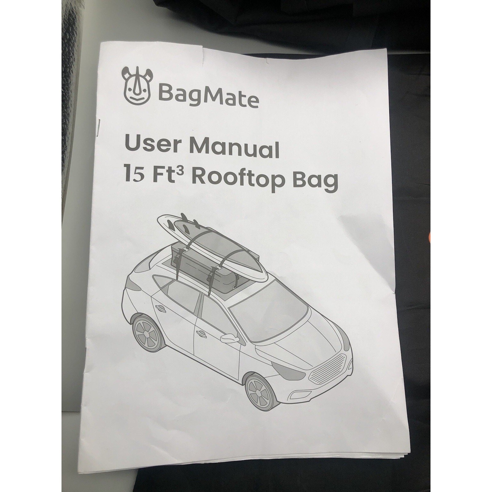 BAGMATE Waterproof Car Roof Bag,Rooftop Cargo Carrier 15 Ft w/4 Door Hooks *READ