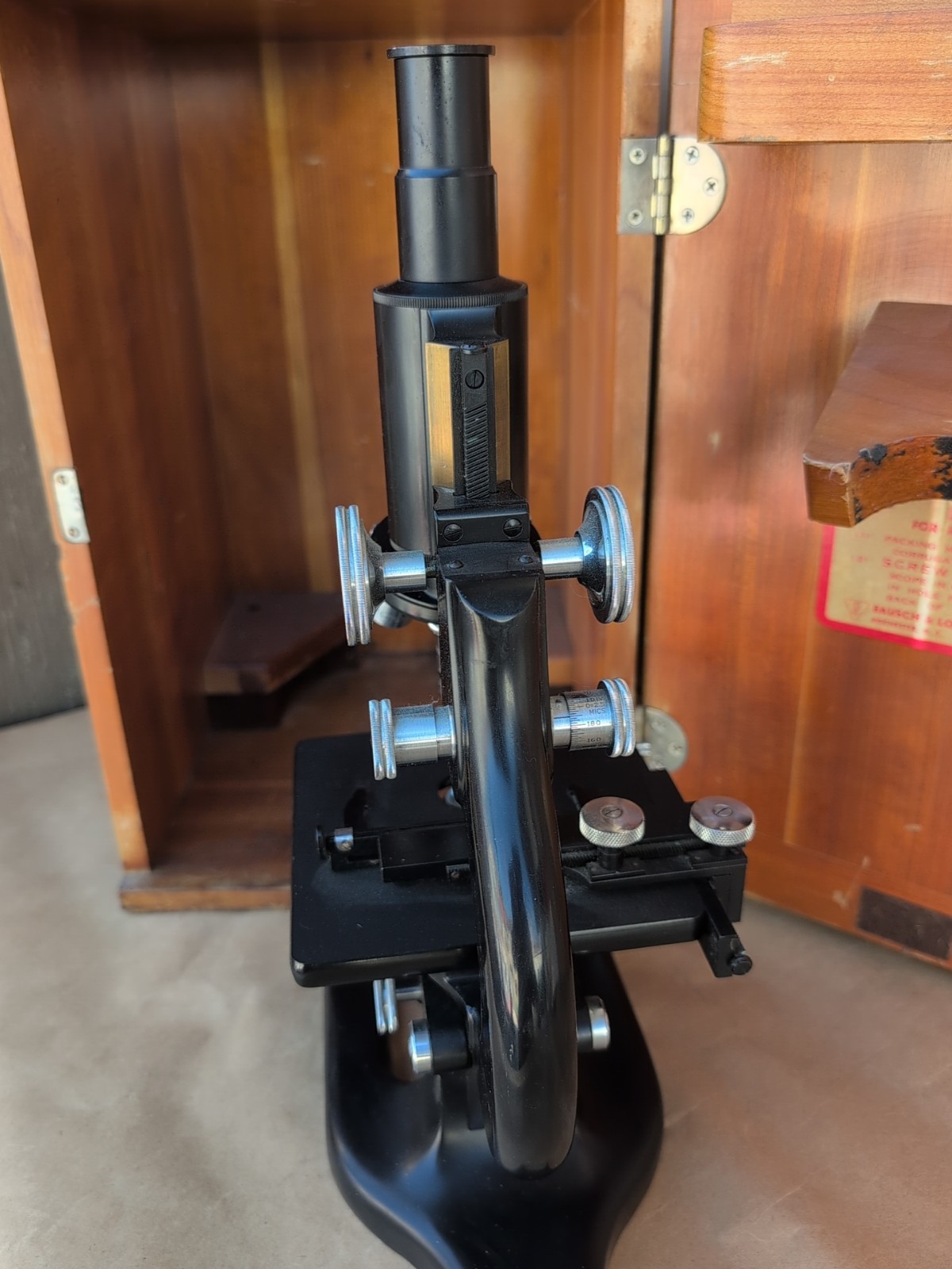 Vintage Spencer Microscope With Wooden Case No Key Buffalo USA