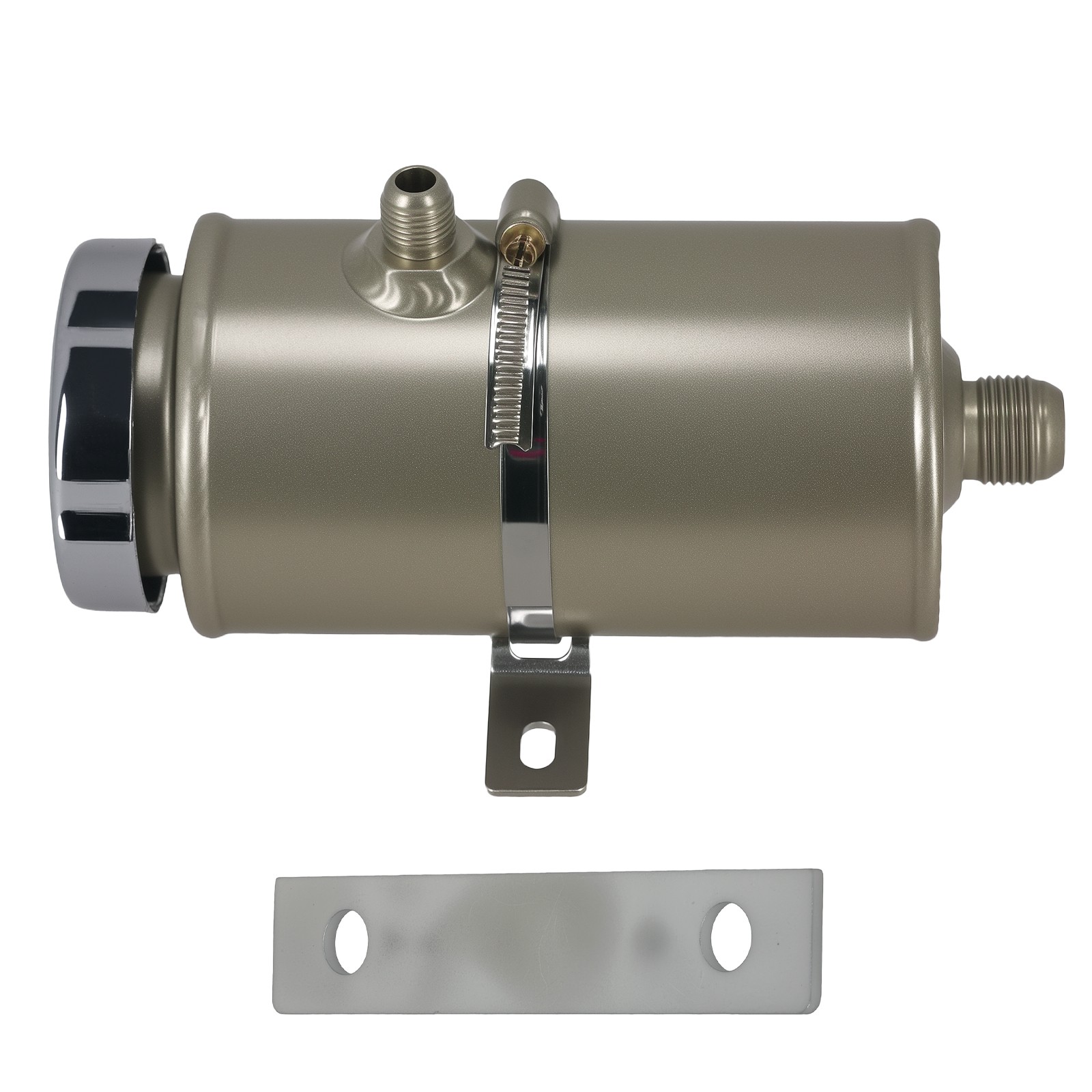 Racing Power Steering Reservoir Universal Performance Silver Aluminum Tank Kit