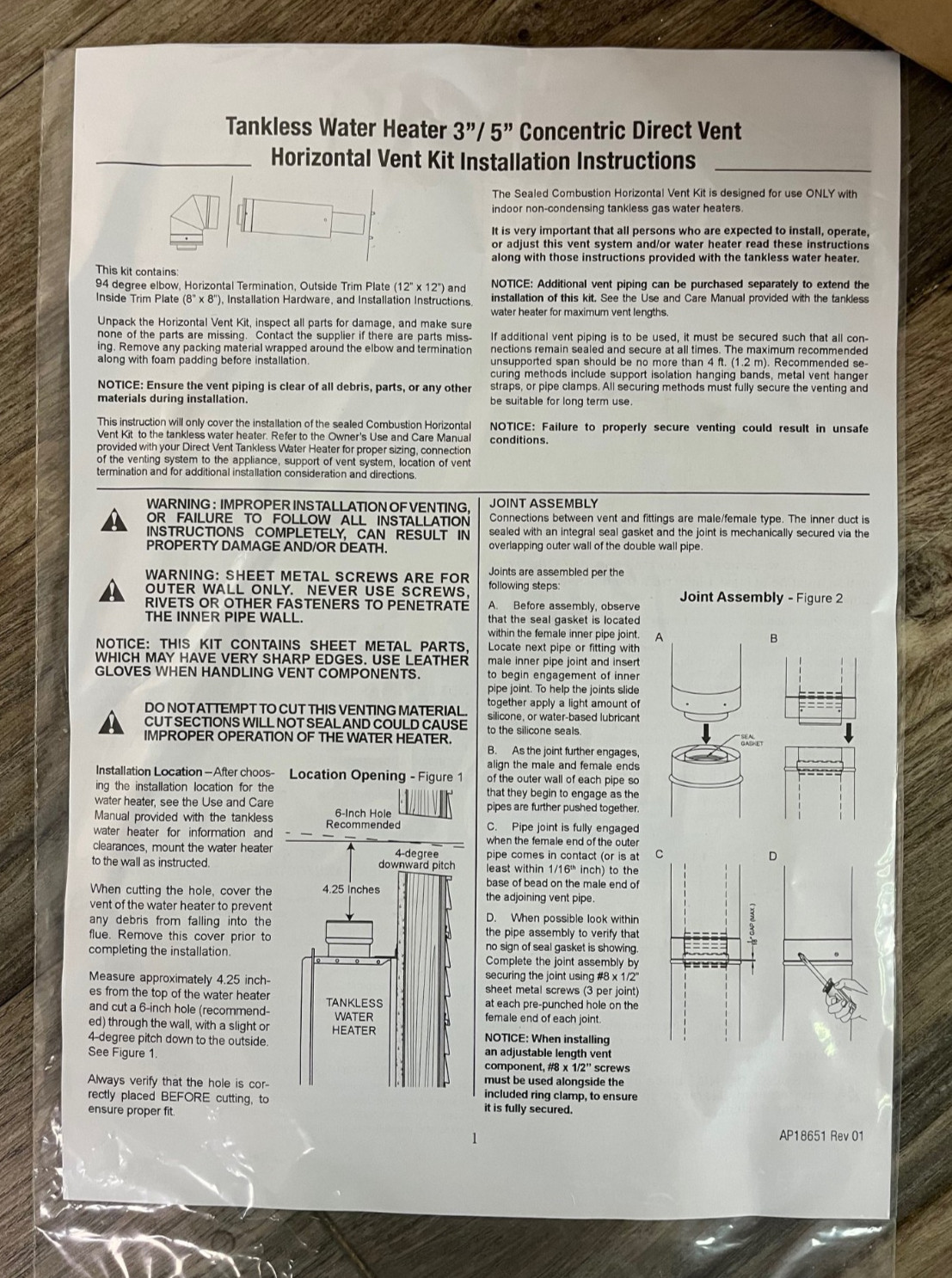 Rheem ProTech Stainless Steel 3 in. x 5 in. Horizontal Vent-Straight Termination