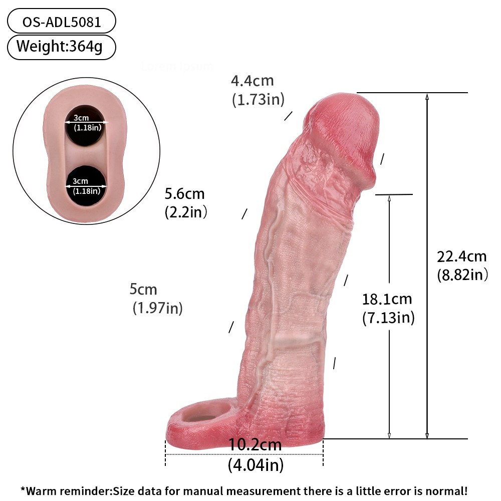 Reusable Thick Penis Extender Sleeve Extension Big Male Girth Enhancer Enlarger