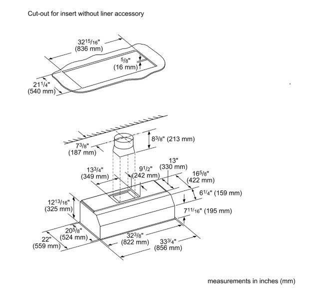 Thermador Professional Series 36" Custom Insert Smart Range Hood VCIN36GWS