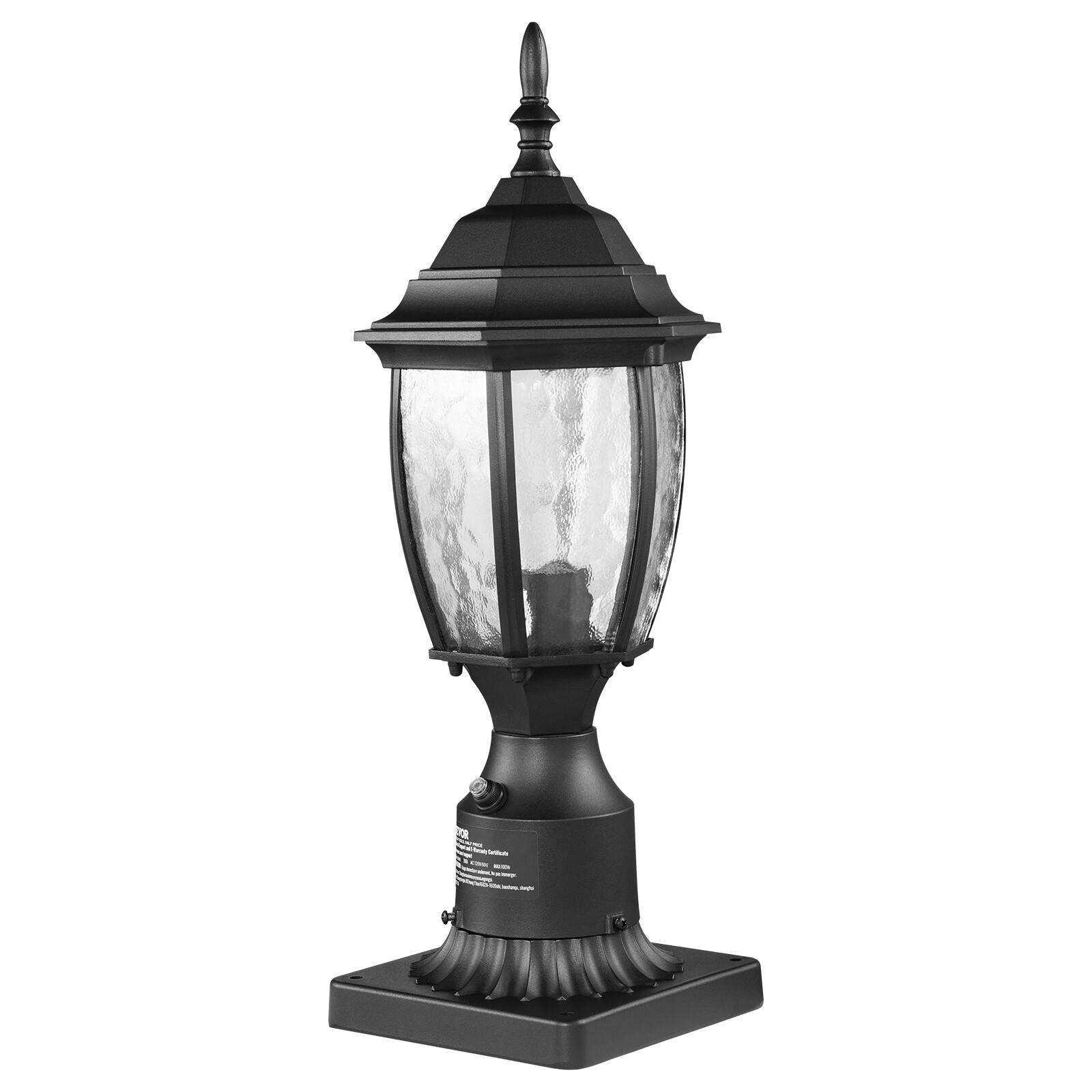 VEVOR Dusk to Dawn Outdoor Lamp Post Light Fixture 15.75 in Pole or Pier Mount