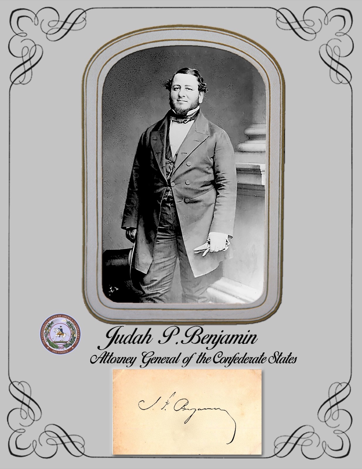 Civil War Complete Set Davis 1st Confederate Cabinet photos & Autographs COPIES