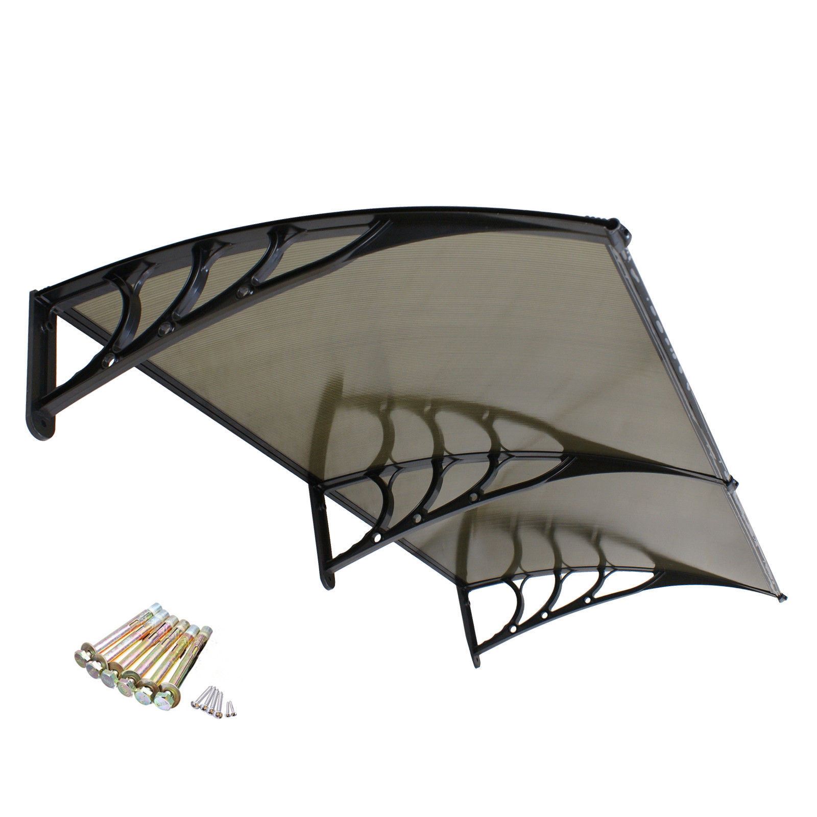 40 x 80 Window Awning Door Canopy Polycarbonate Cover, Brown