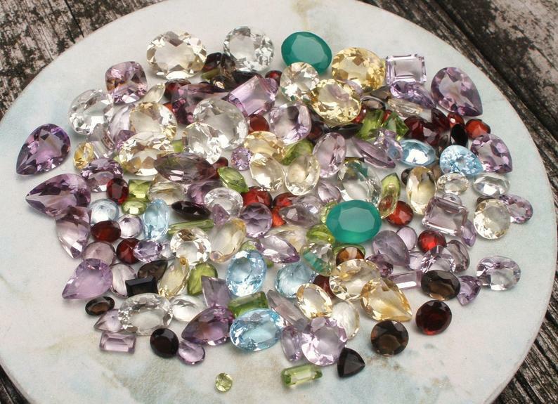 Over 150 Carats of Natural Gem Mix Loose Faceted  Parcel Lot