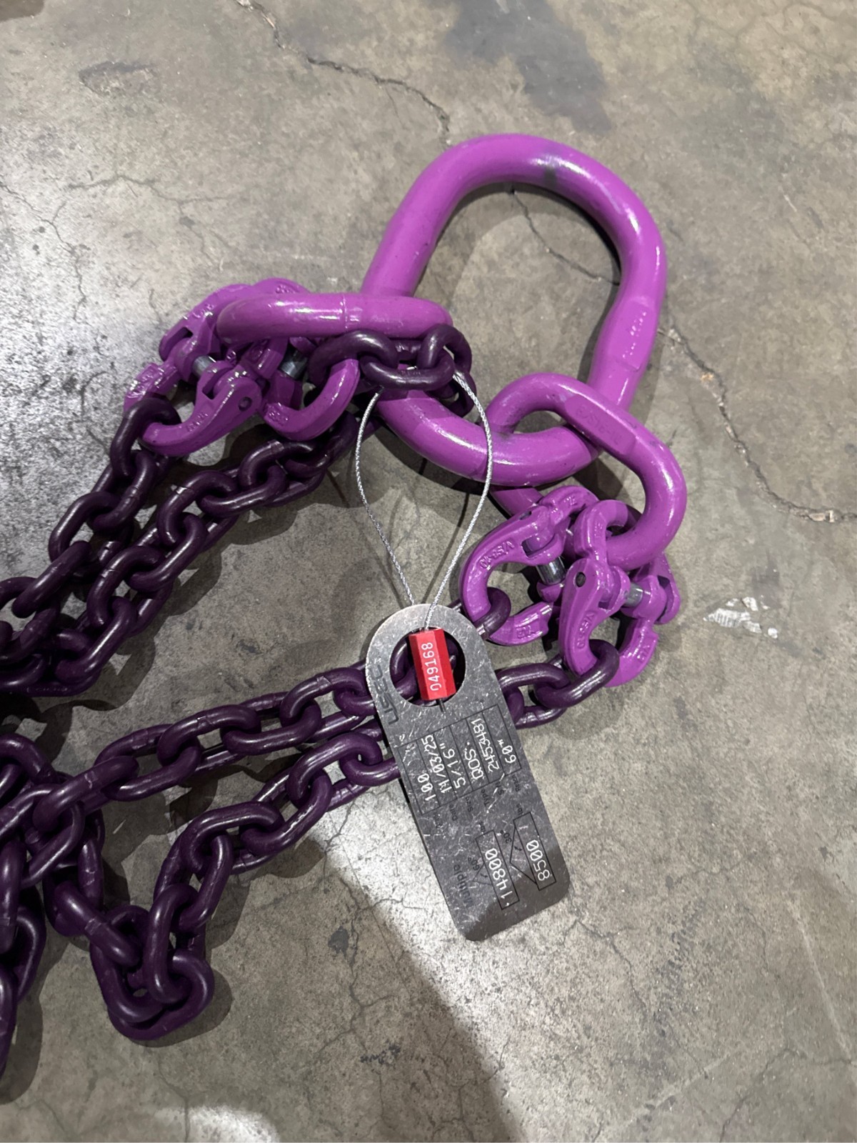 5/16" x 5' 4-Leg Chain Sling w/ Hooks | Grade 100 Lifting Rigging