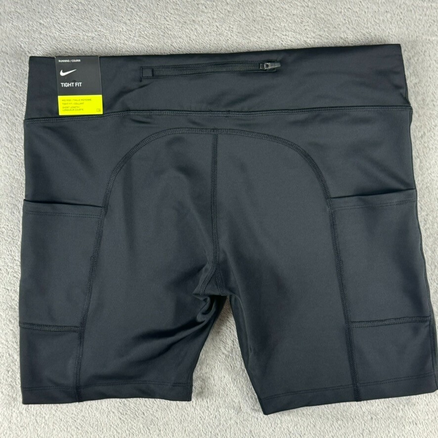 Nike Fast Womens Dri-Fit 7" Compression Running Shorts CJ2373-010 Black Size XL