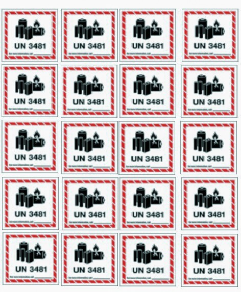 UN3481 Lithium Ion Battery Shipping Label Sticker 3 in X 4 in Price is Per Label