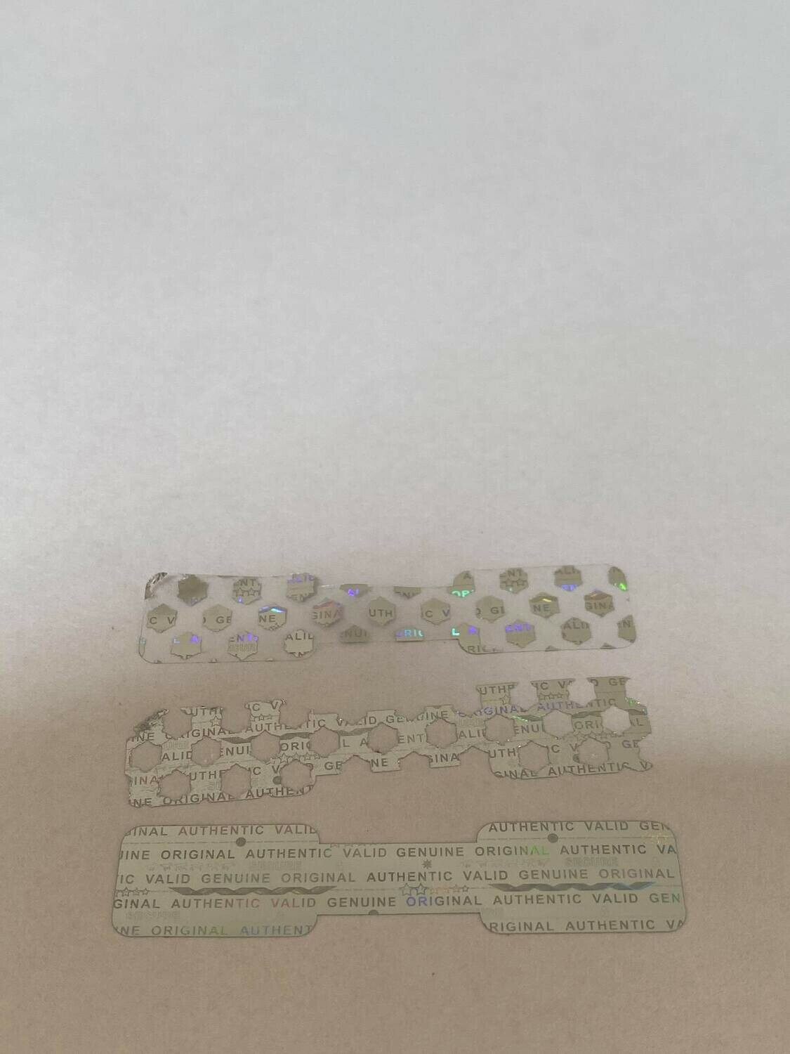 100 SERIAL NUMBERED TAMPER SECURITY VOID HOLOGRAM DOGBONE LABELS SEALS STICKERS