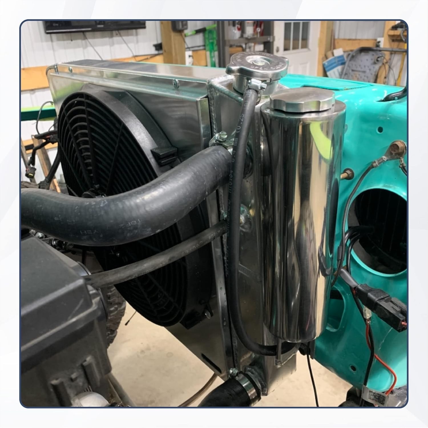 3" X 10" 32OZ Polished Stainless Steel Radiator Coolant Overflow Catch Tank Can