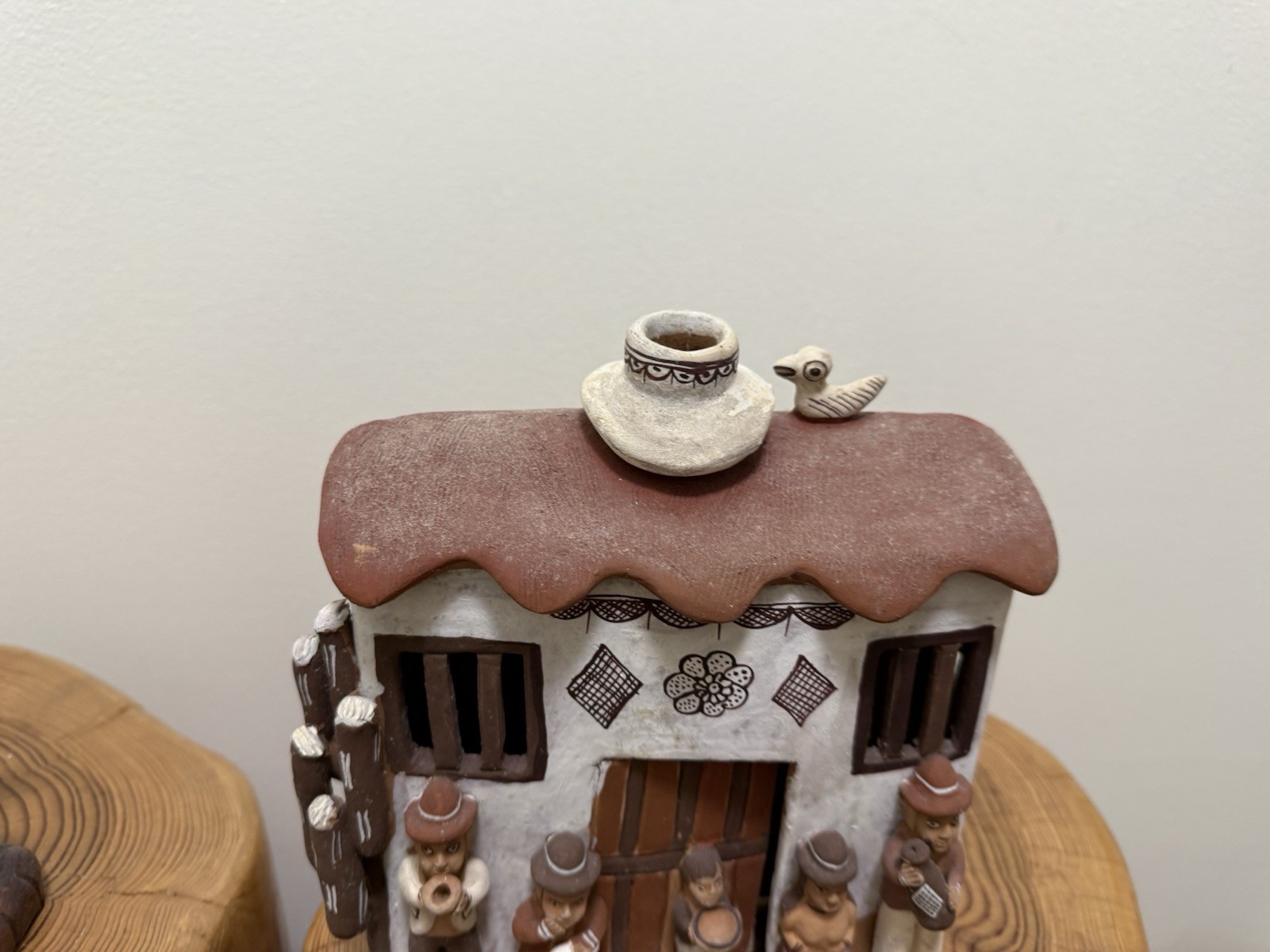 Set of 3 Large Handcrafted Peruvian Clay Pueblo Houses – Folk Art Village