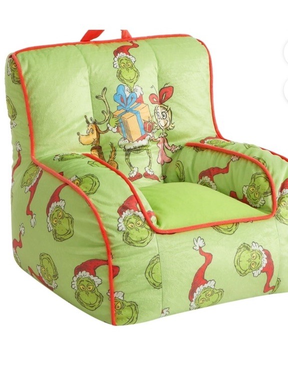 Grinch 18" Toddler Square Beanbag Chair, Green
