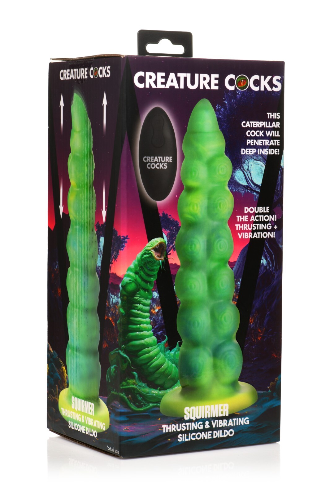 Creature Cocks: Squirmer Thrusting and Vibrating Silicone Dildo
