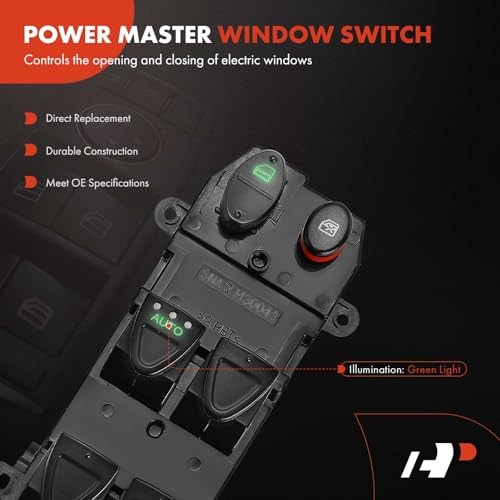 Front Left Master Power Window Switch - Compatible with 2006-2011 Honda Civic