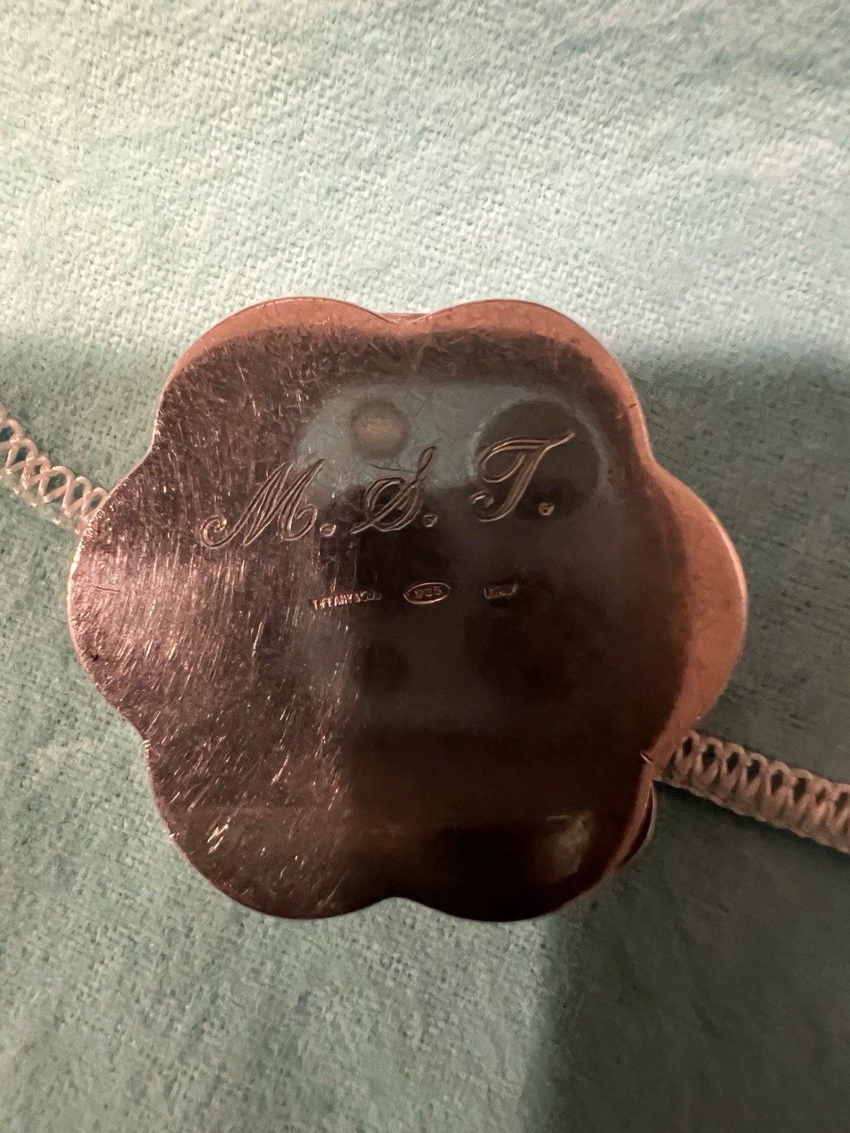 TIFFANY & Co. Green Enamel Sterling Silver Pillbox w/ Engraving Italy Guilloche