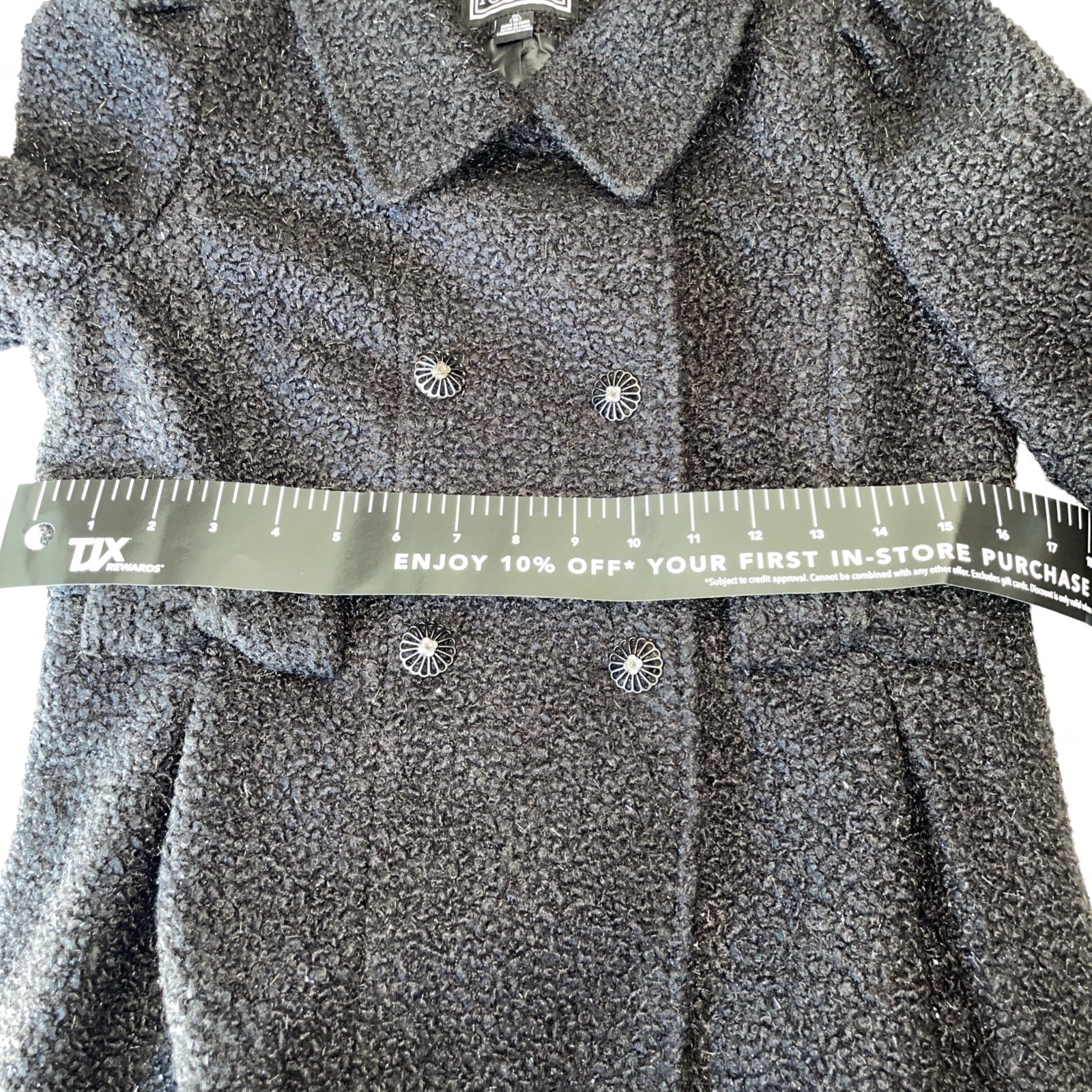 Rothschild Girl’s Princess Dressy Sparkle Black Coat Sz XL (16) Vintage Inspired