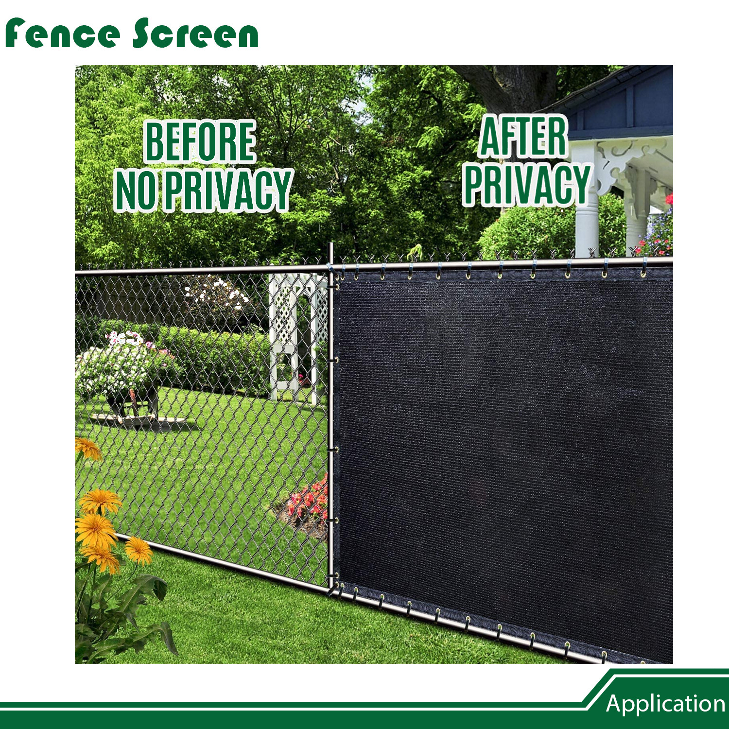 4' 5' 6' 8' Fence Privacy Windscreen Screen Black Shade Cover for Yard Outdoor
